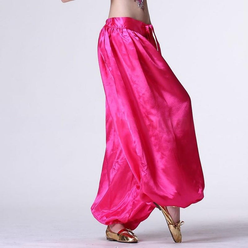 MUNAFIE Belly Dance Pants Carnival Satin Latern Pants Tribal Harem Pants - Image 2